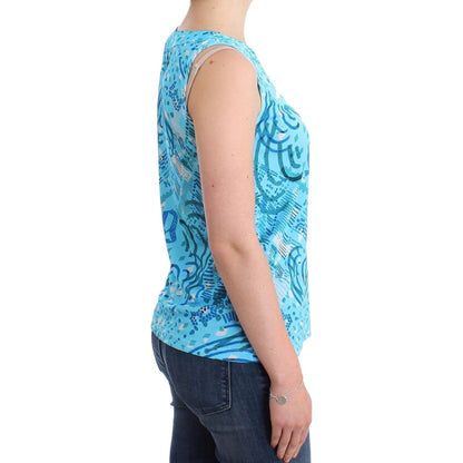 John Galliano Blue printed tank top John Galliano