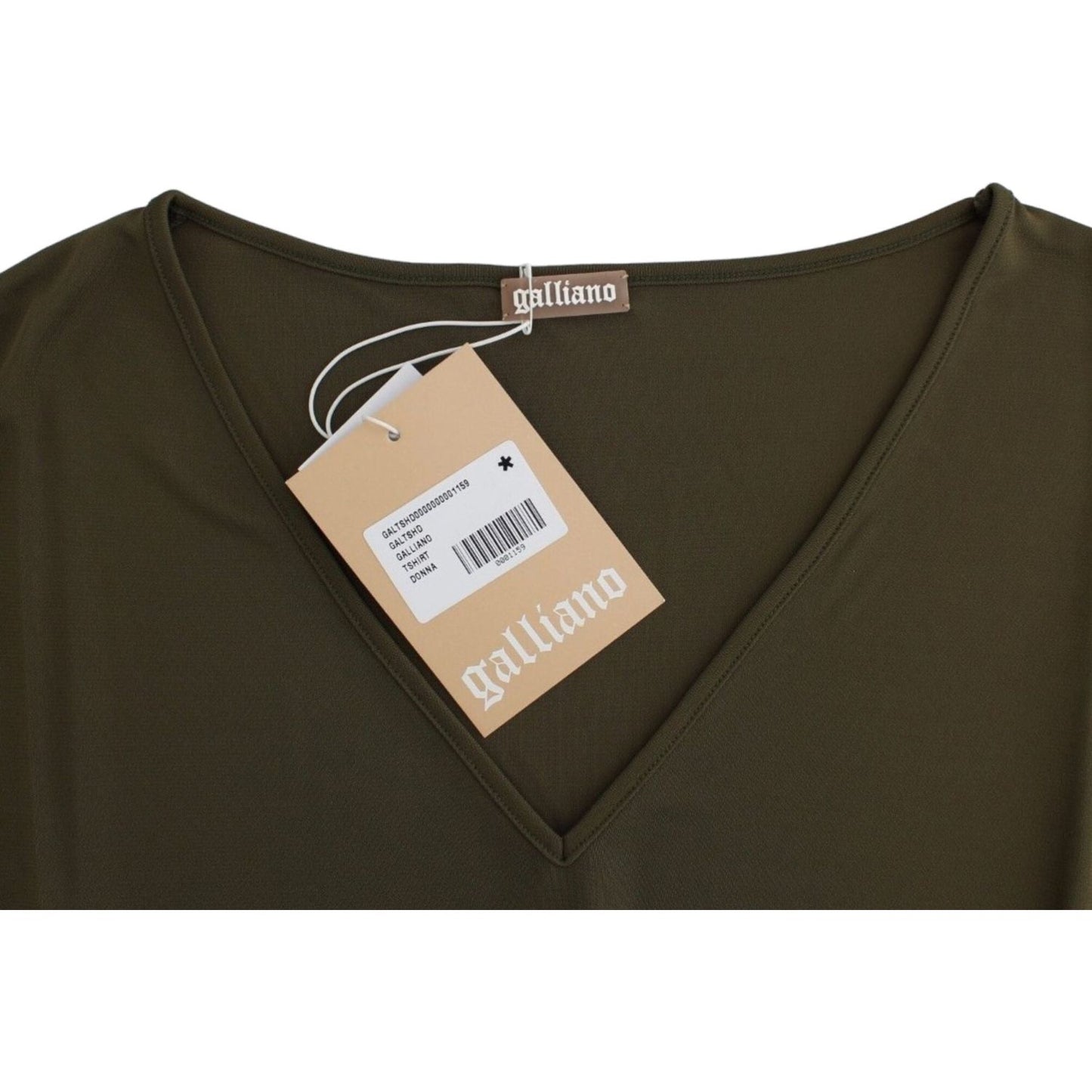 John Galliano Green shortsleeved blouse top John Galliano