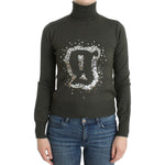 John Galliano Chic Green Turtleneck Virgin Wool Sweater John Galliano Dark Slate Gray