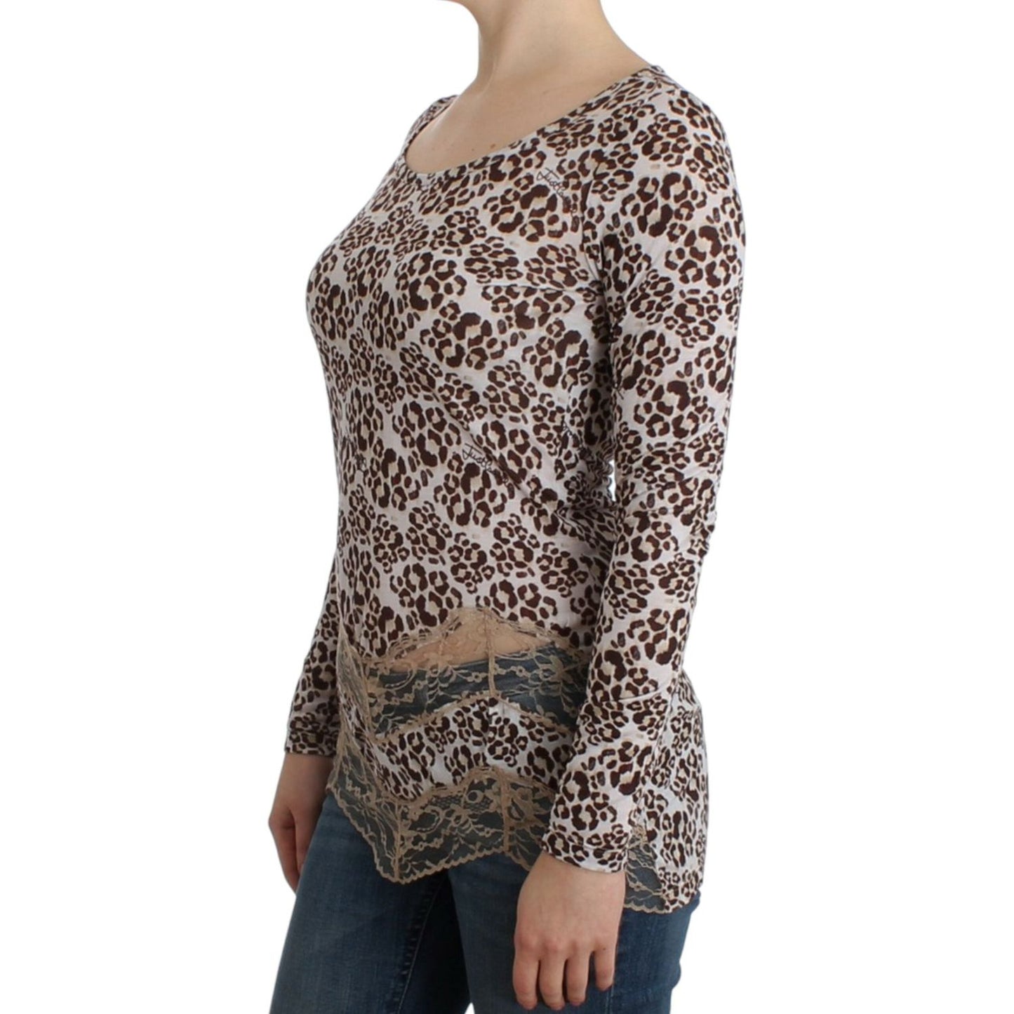 Cavalli Brown longsleeved lace top Cavalli