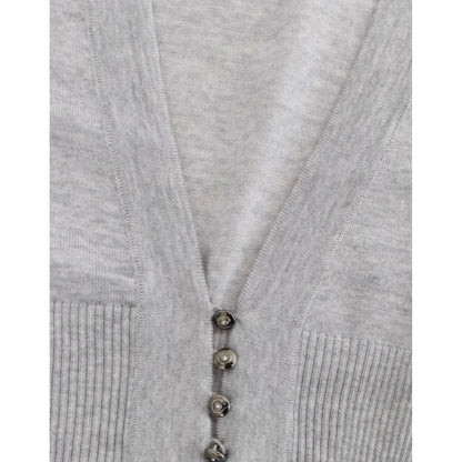 Cavalli Gray cropped wool cardigan Cavalli