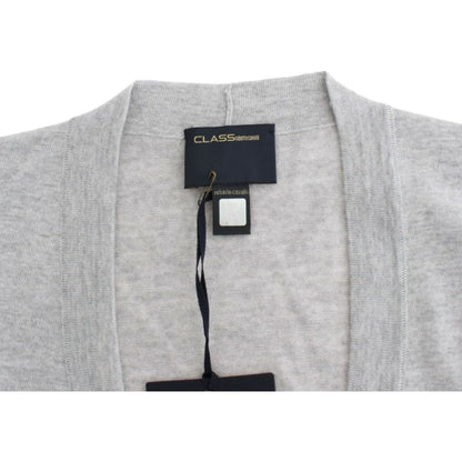 Cavalli Gray cropped wool cardigan Cavalli