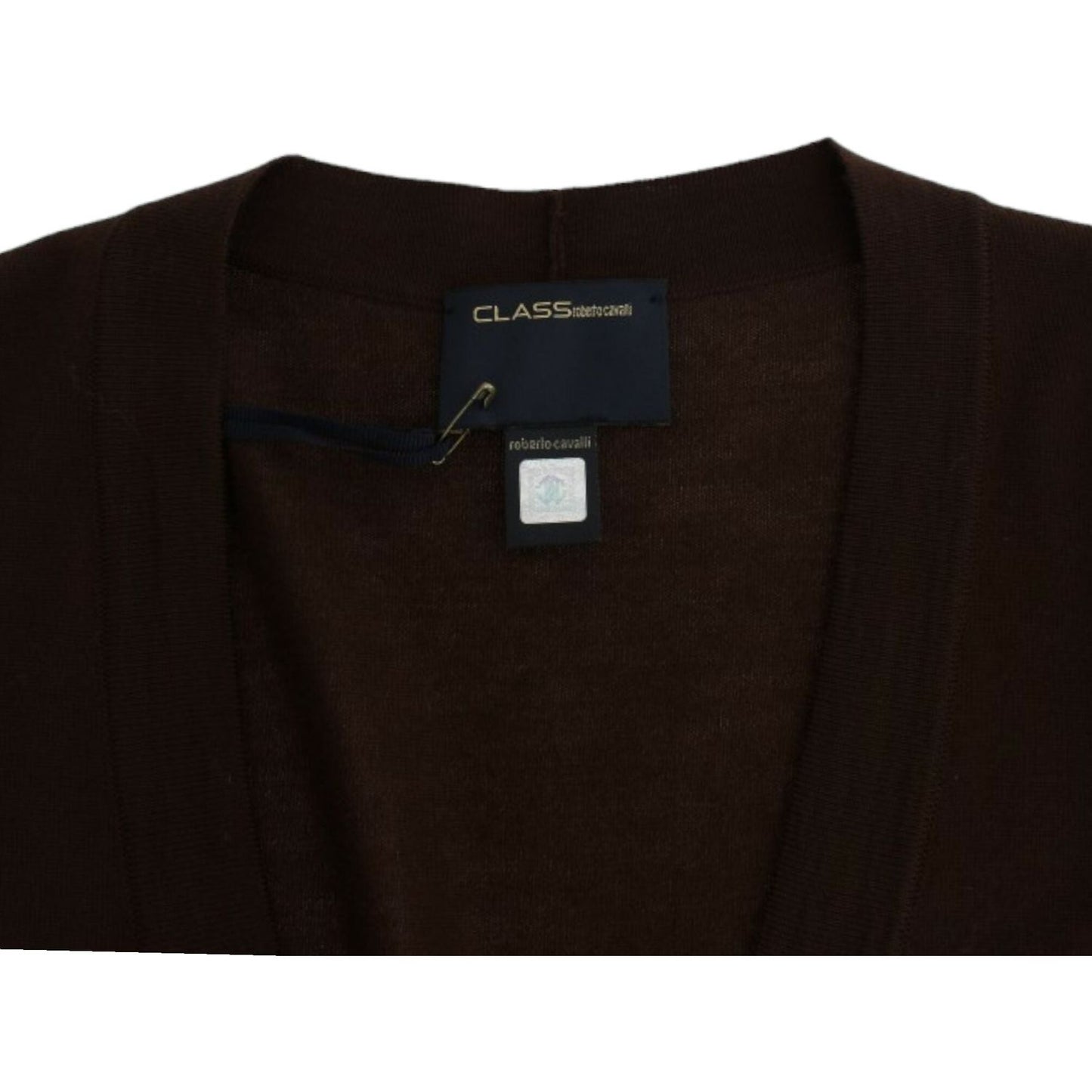 Cavalli Brown cropped wool cardigan Cavalli