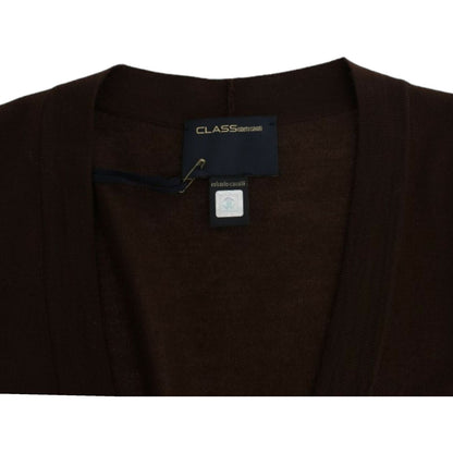 Cavalli Brown cropped wool cardigan Cavalli