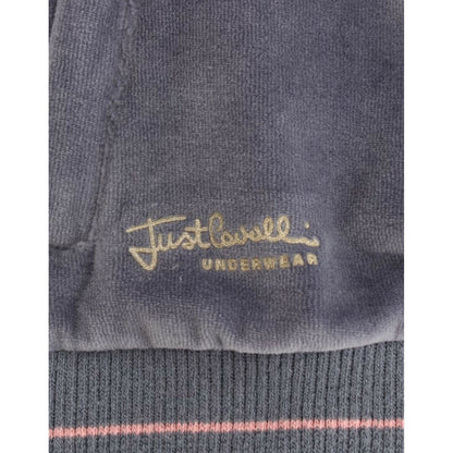 Cavalli Blue velvet zipup sweater Cavalli