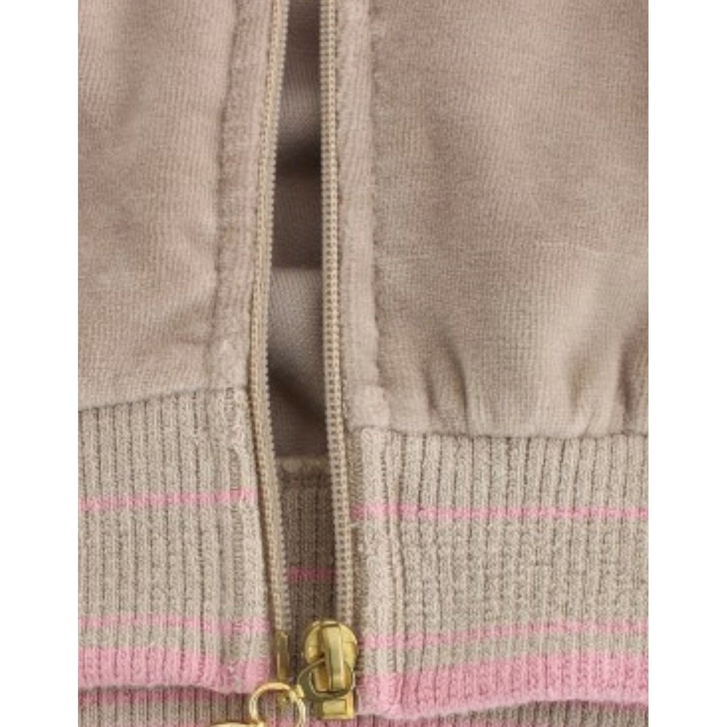 Cavalli Beige velvet zipup sweater Cavalli