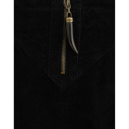 Cavalli Black Corduroy Pencil Skirt Cavalli