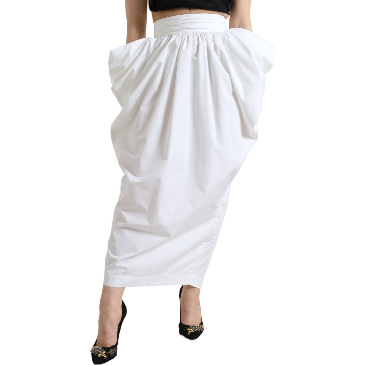 Dolce & Gabbana Elegant High Waist Cotton Maxi Skirt Dolce & Gabbana