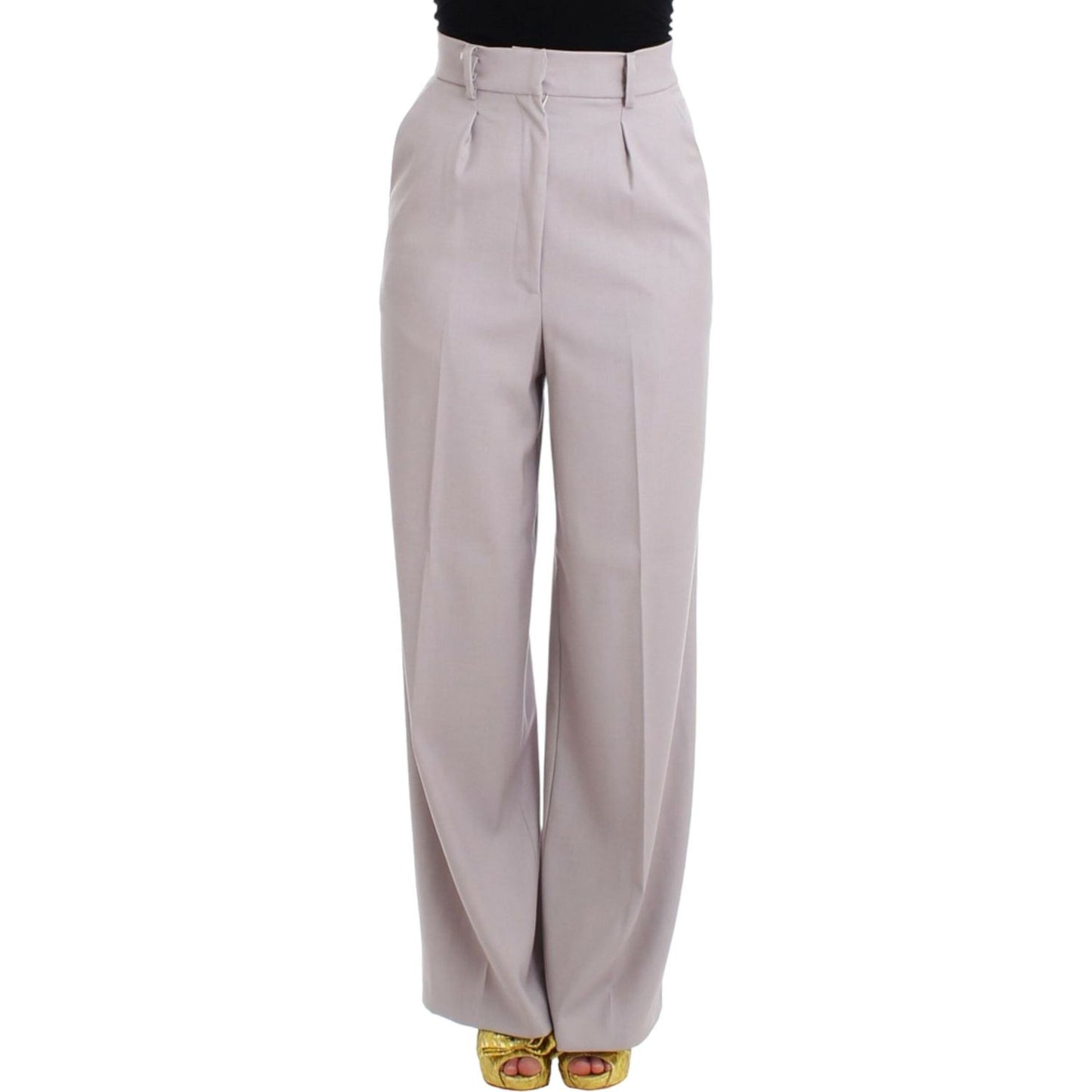 Cavalli Sophisticated High Waisted Gray Pants Cavalli