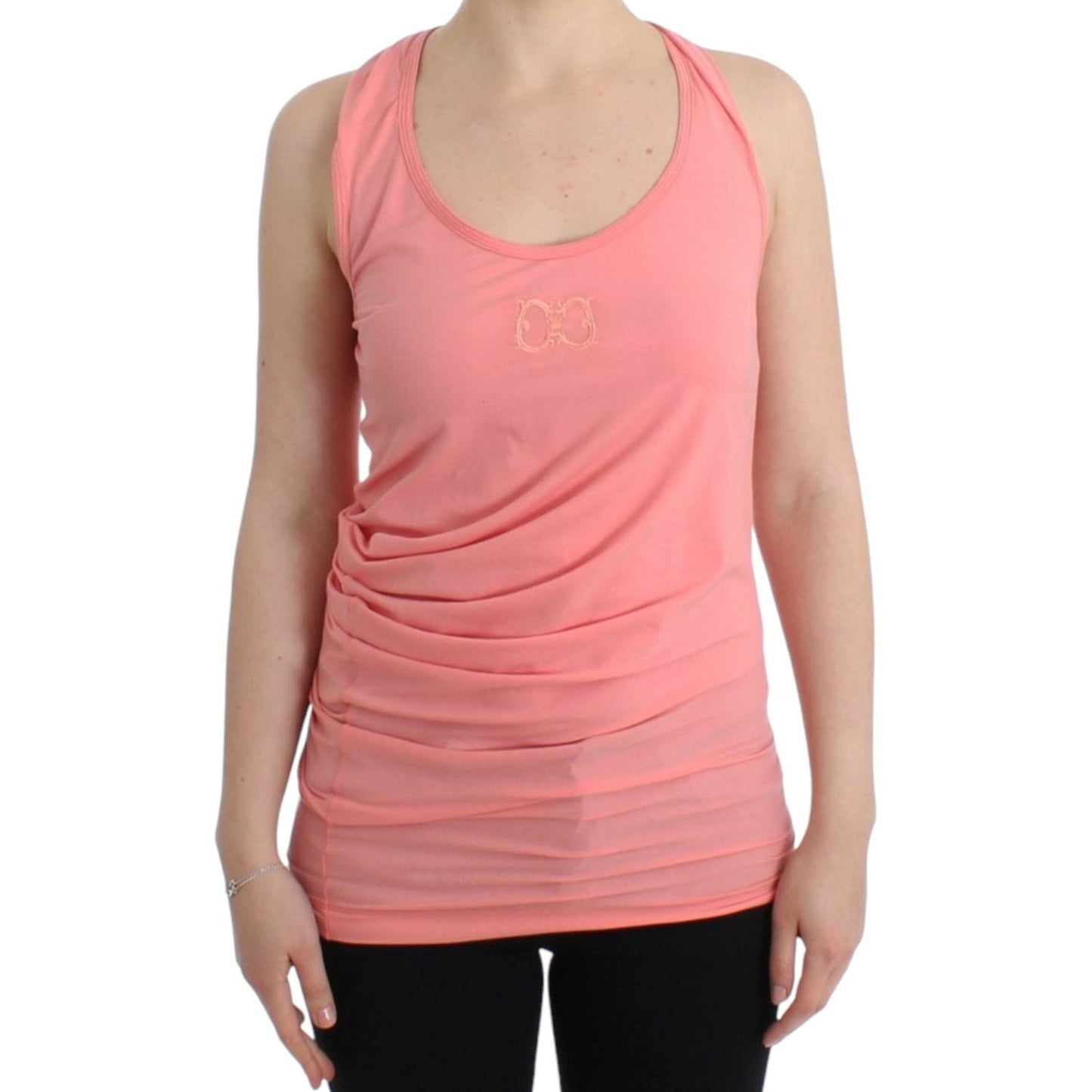 Cavalli Pink cotton tank top Cavalli