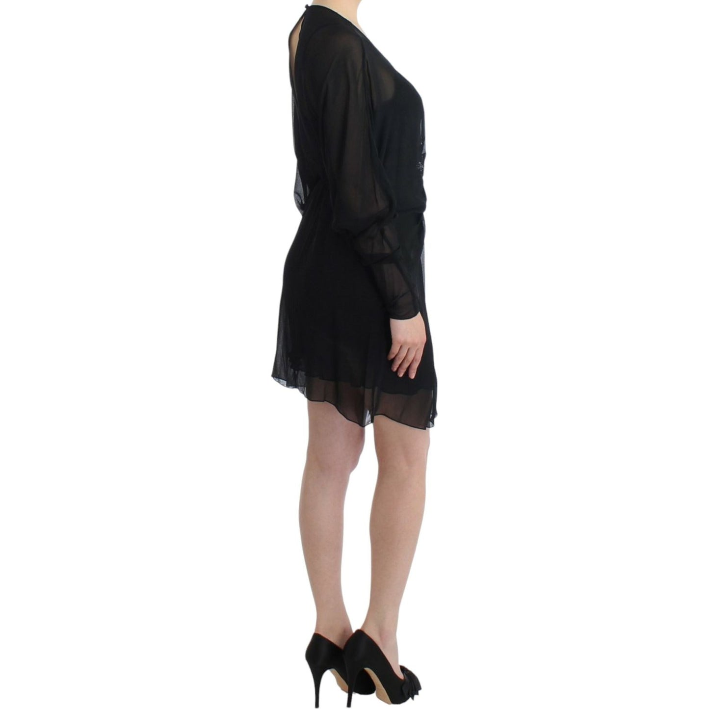 Cavalli Black long sleeve silk dress Cavalli