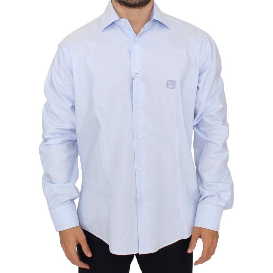 Cavalli Elegant Light Blue Italian Cotton Shirt Cavalli