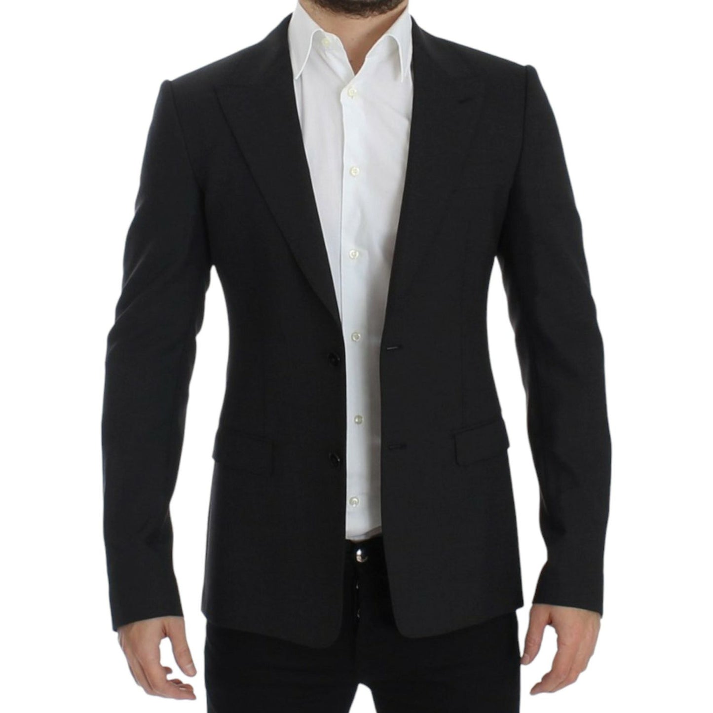 Dolce & Gabbana Sleek Gray Wool Slim Fit Blazer Dolce & Gabbana