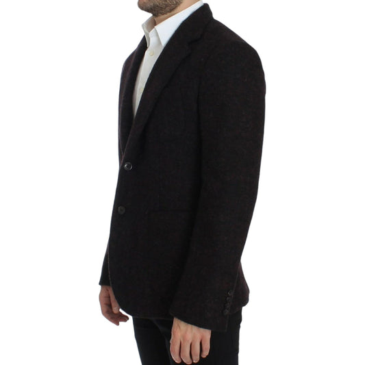 Dolce & Gabbana Bordeaux Alpaga Two-Button Blazer Jacket Dolce & Gabbana