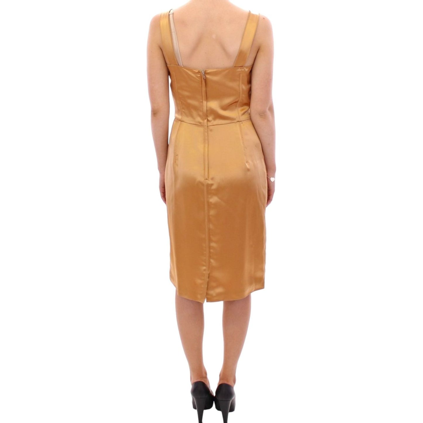 Dolce & Gabbana Bronze silk sheath dress Dolce & Gabbana