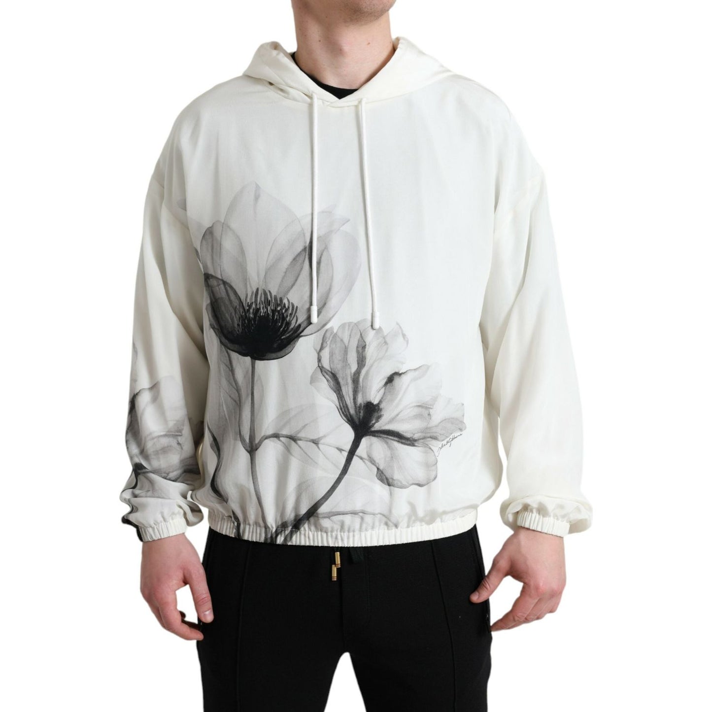 Dolce & Gabbana Elegant Floral Silk Hooded Pullover Dolce & Gabbana