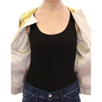 Vladimiro Gioia White Gold Purple Leather Jacket Vladimiro Gioia