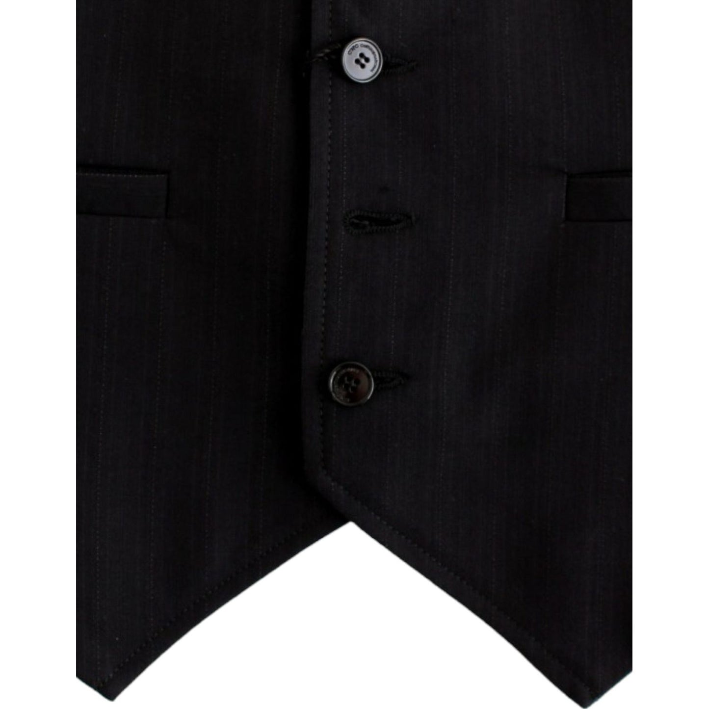 Costume National Black striped cotton casual vest