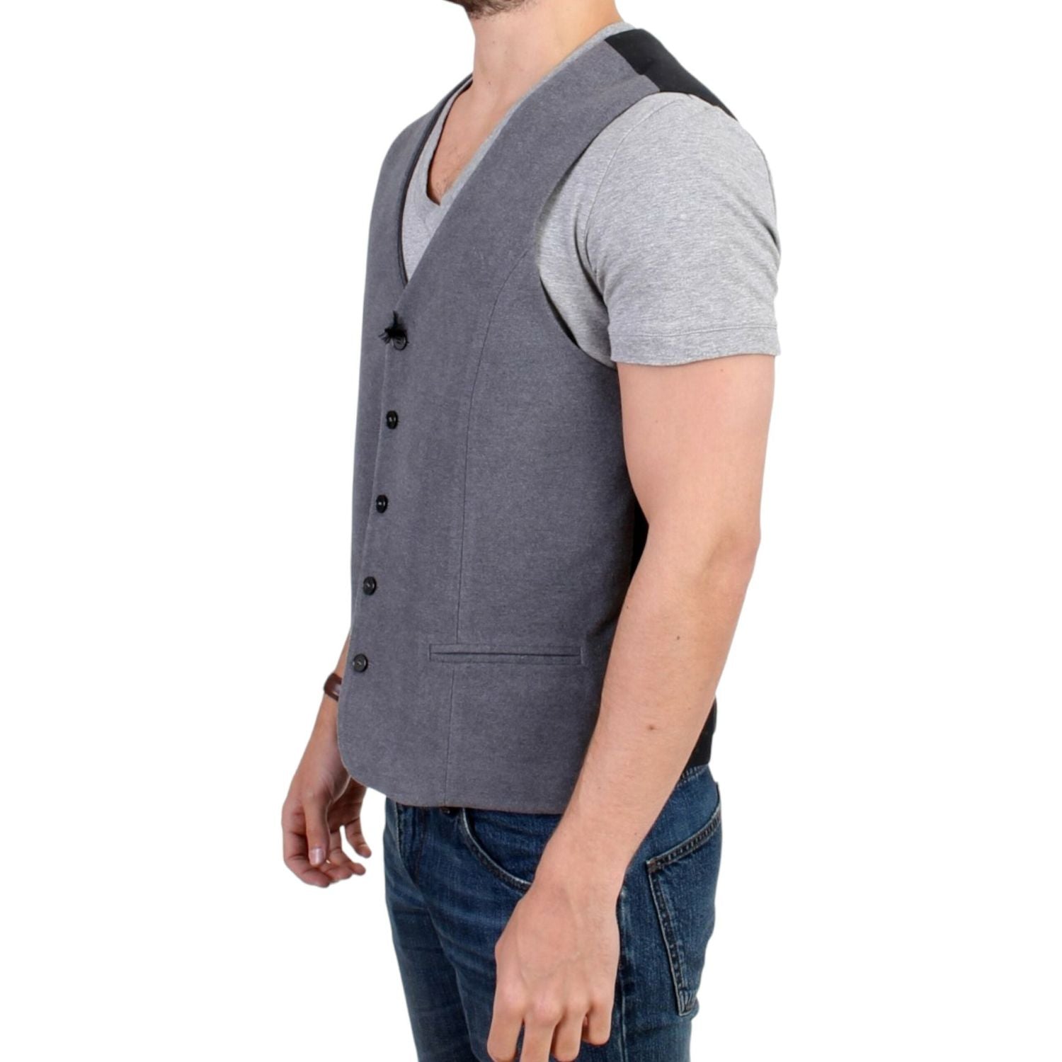 Costume National Gray cotton blend casual vest