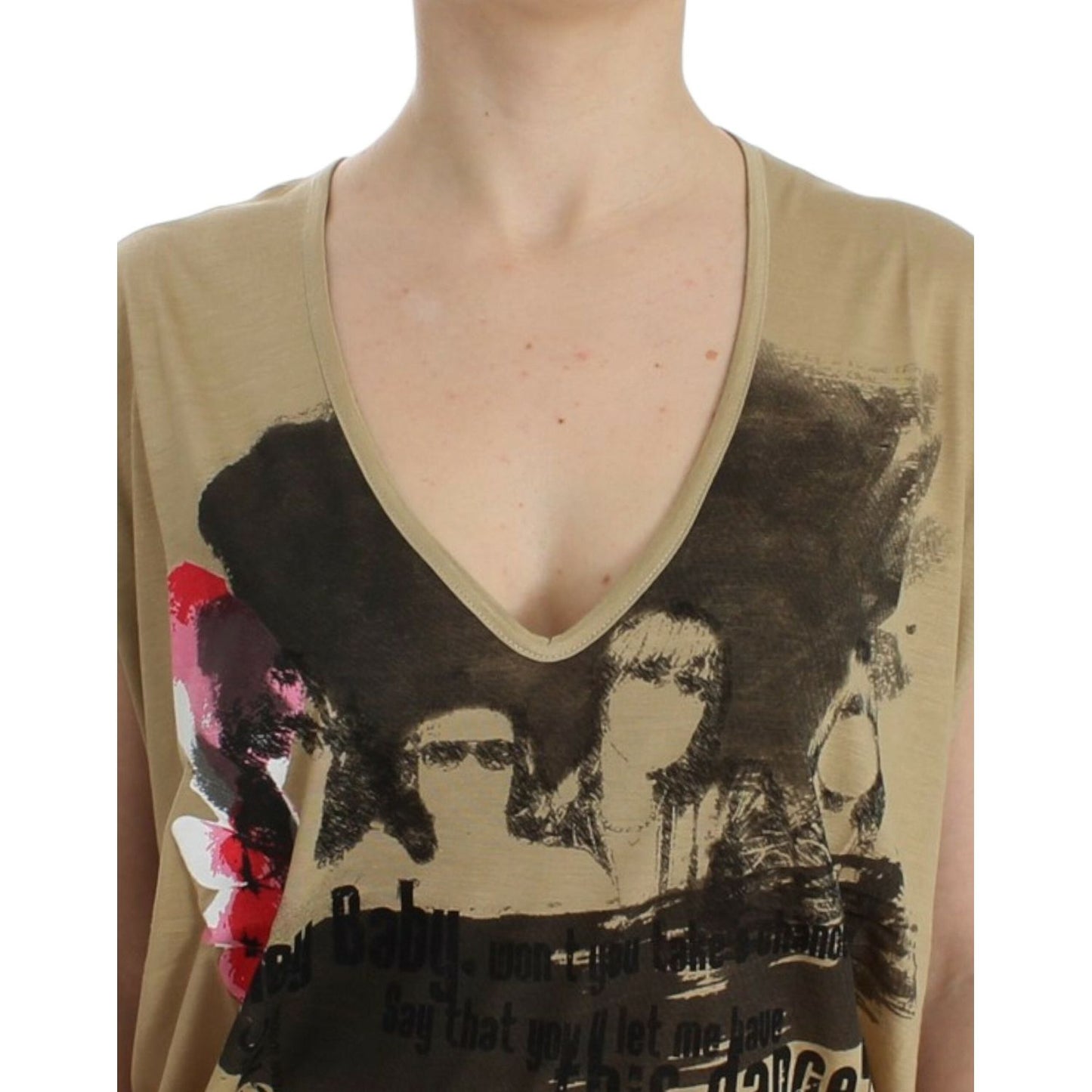 Costume National Beige motive print t-shirt Costume National