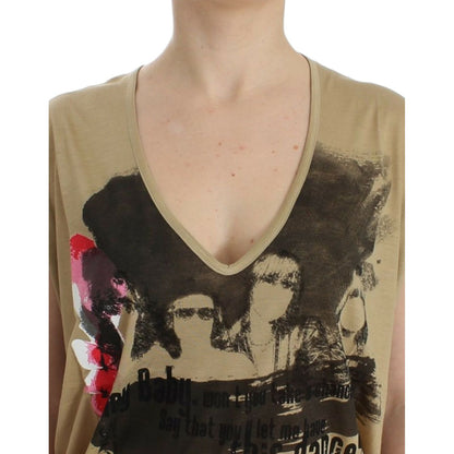 Costume National Beige motive print t-shirt Costume National