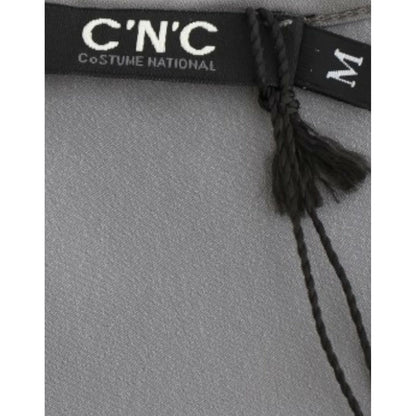 Costume National Gray V-neck long t-shirt Costume National