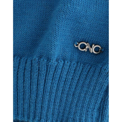 Costume National Blue knitted scoopneck sweater Costume National