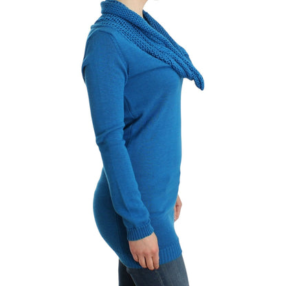 Costume National Blue knitted scoopneck sweater Costume National