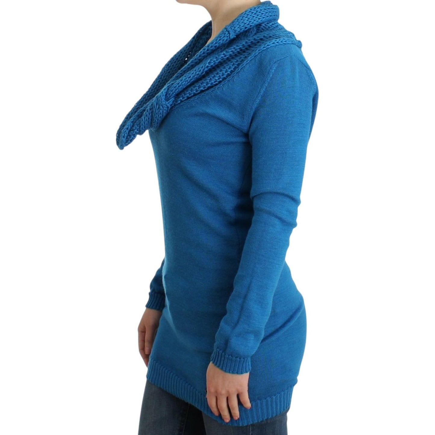 Costume National Blue knitted scoopneck sweater Costume National