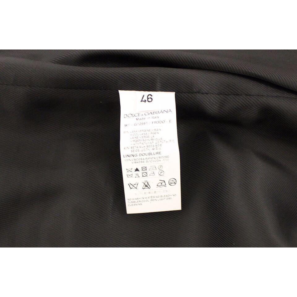 فستان دولتشي آند غابانا الأنيق المصنوع من الصوف والحرير باللون الأسود المخطط