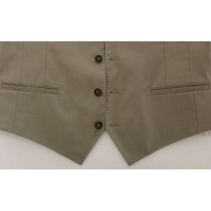 Dolce & Gabbana Beige Cotton Dress Vest Blazer Jacket