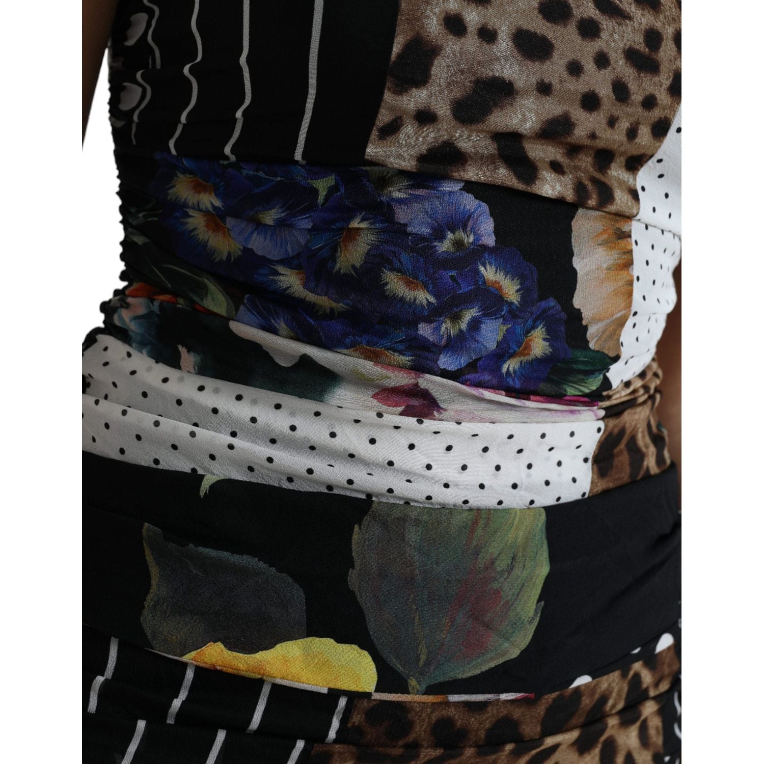 فستان متوسط ​​الطول من الحرير من دولتشي آند غابانا