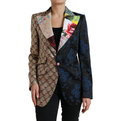 Dolce & Gabbana Multicolor Floral Patchwork Jacquard Jacket Dolce & Gabbana