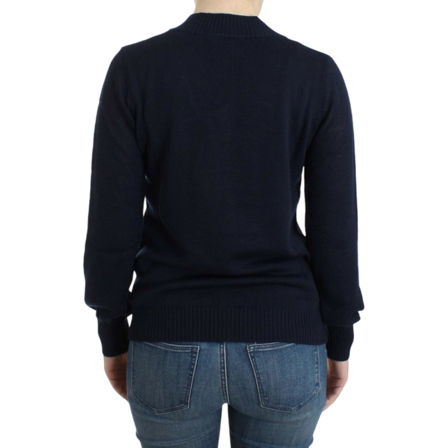 Costume National Dark blue V-neck wool sweater Costume National