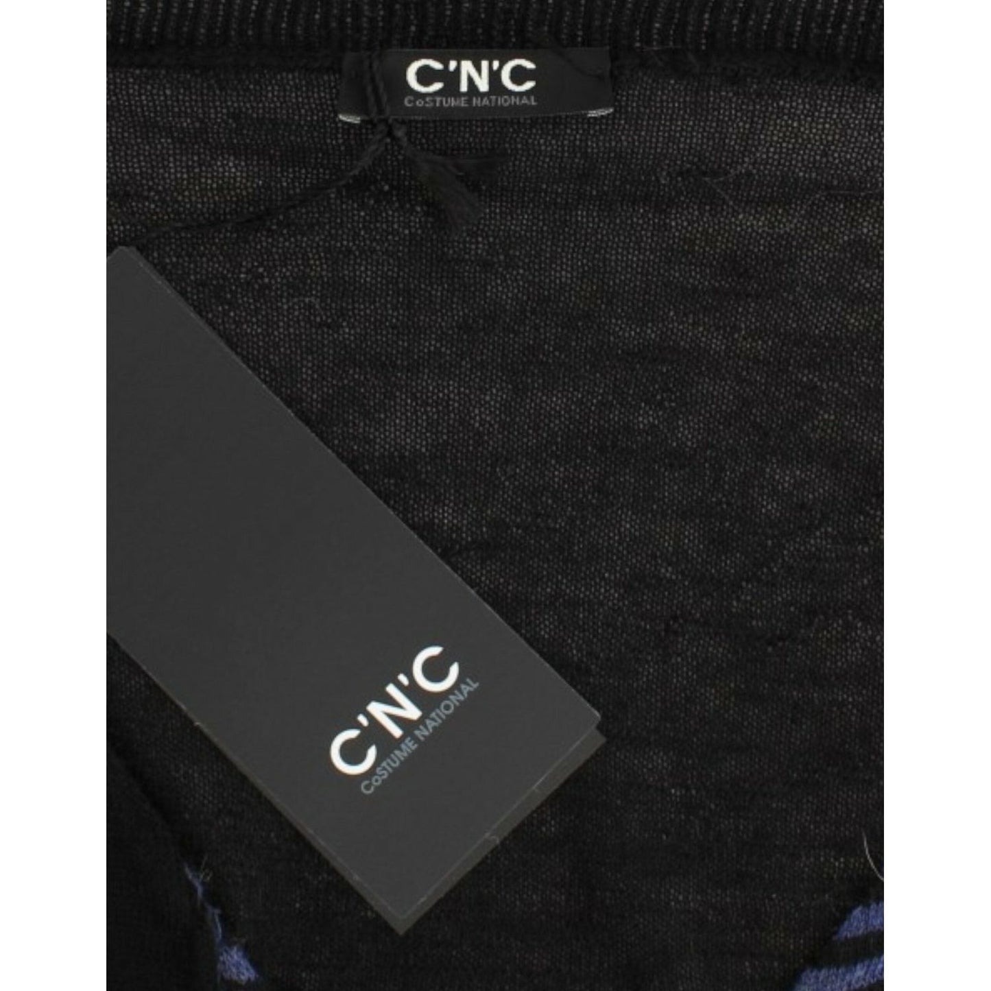 Costume National Black striped V-neck sweater Costume National