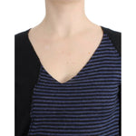 Costume National Chic Striped V-Neck Wool Blend Sweater Costume National Tan