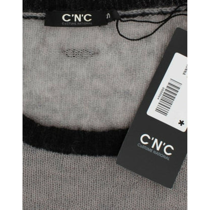 Costume National Gray embellished asymmetric sweater Costume National