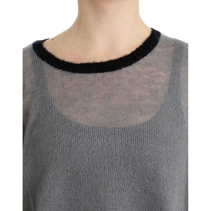 Costume National Gray embellished asymmetric sweater Costume National