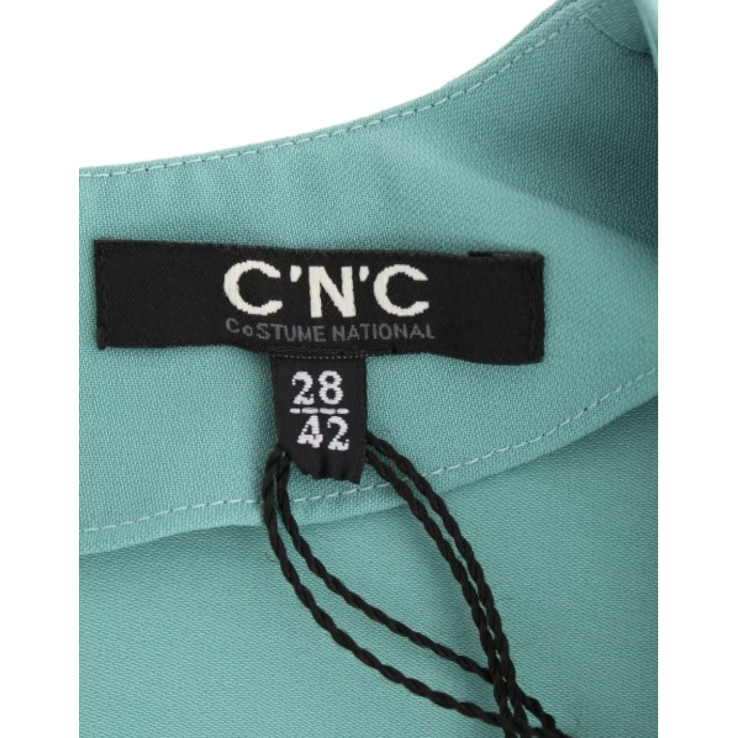 优雅绿色 V 领中长连衣裙