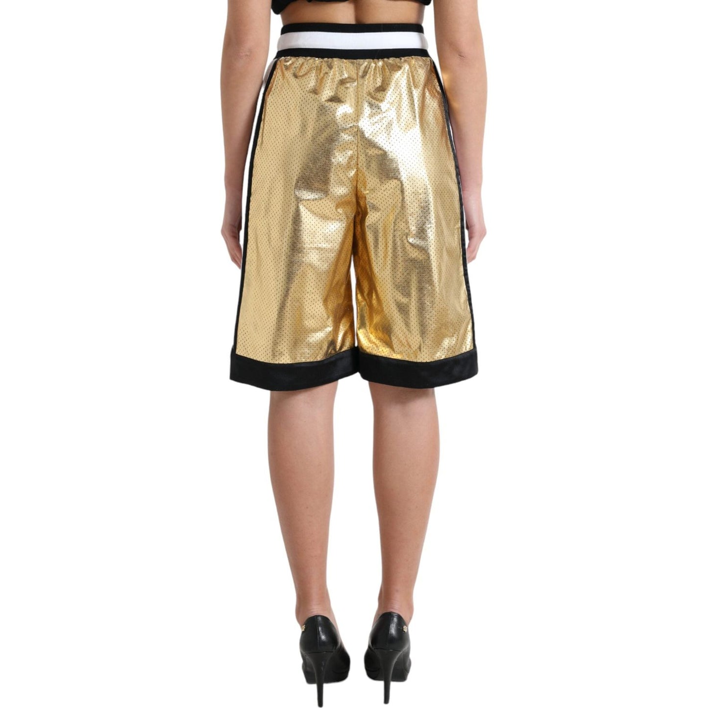 Dolce & Gabbana Elevated Elegance: High Waist Golden Shorts Dolce & Gabbana