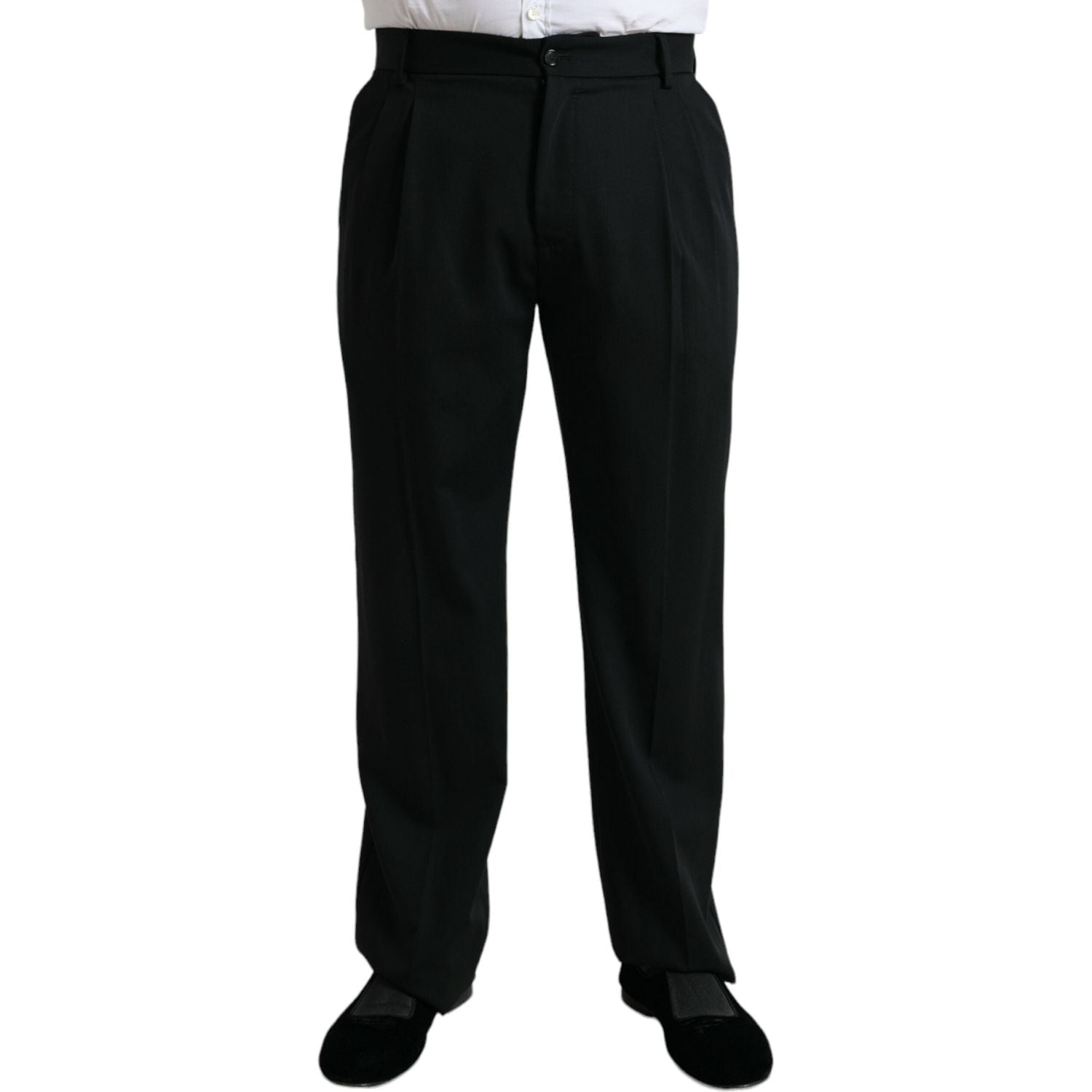 Dolce & Gabbana Black Wool Formal Straight Fit Dress Pants