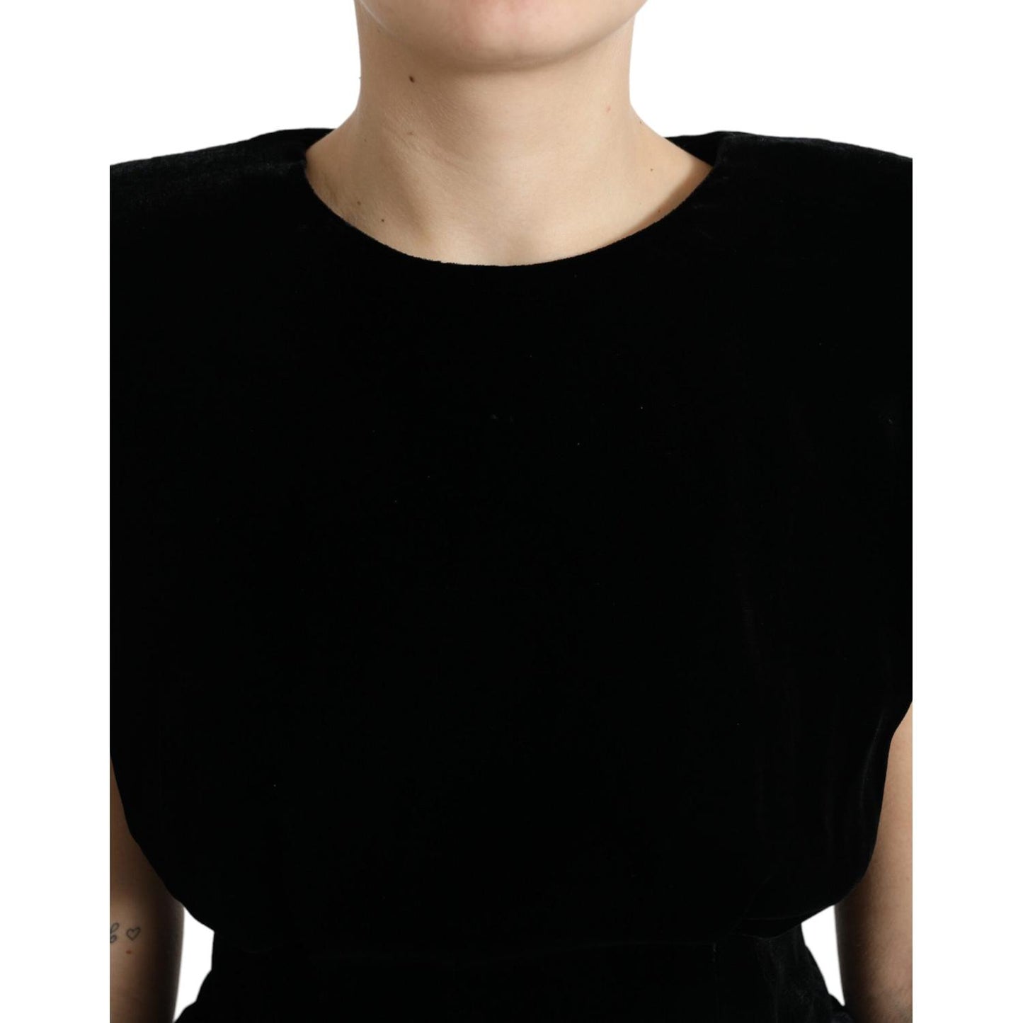 Dolce & Gabbana Velvet Exaggerated Shoulder Top Dolce & Gabbana