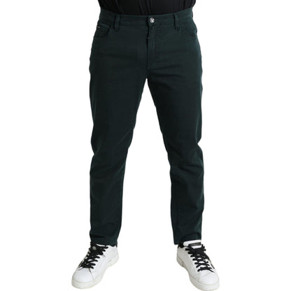 Dolce & Gabbana Green Cotton Stretch Skinny Men Denim Jeans