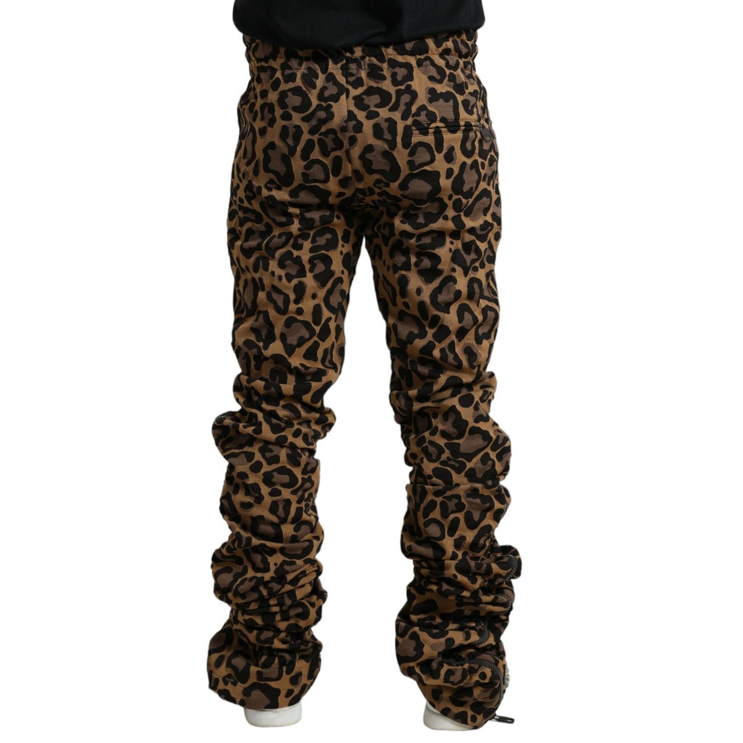 Dolce & Gabbana Brown Leopard Jacquard Jogger Pants