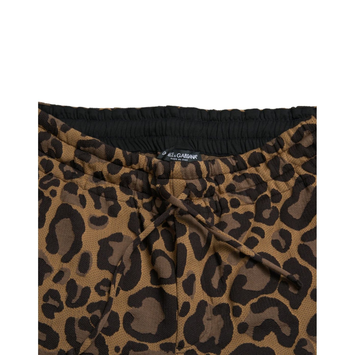 Dolce & Gabbana Brown Leopard Jacquard Jogger Pants