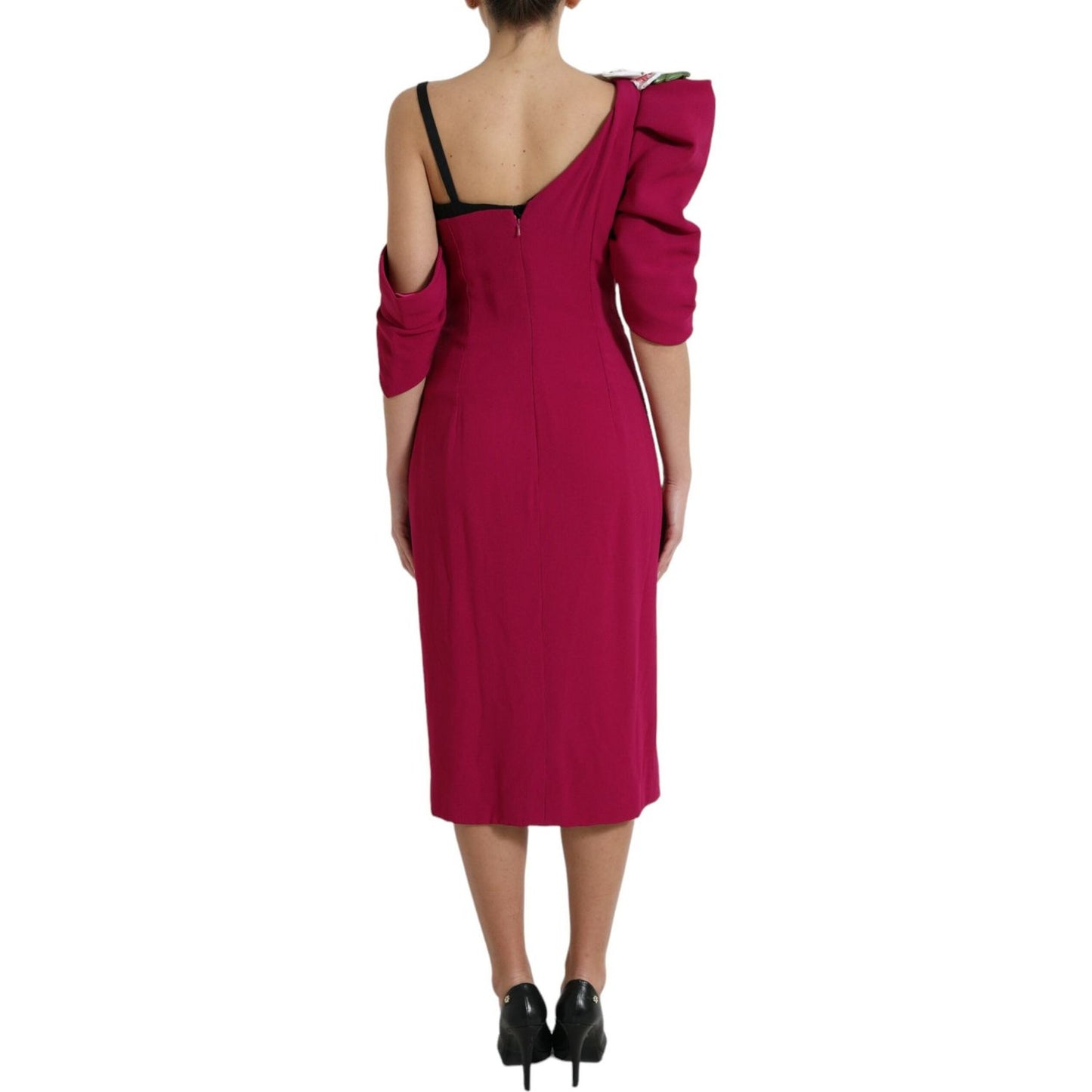 Dolce & Gabbana Elegant Purple Silk Midi Sheath Dress Dolce & Gabbana