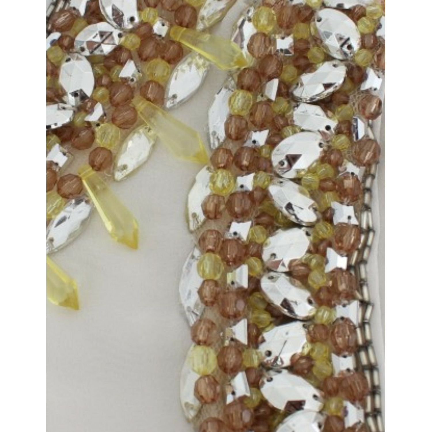 优雅无袖真丝上衣，饰有水晶