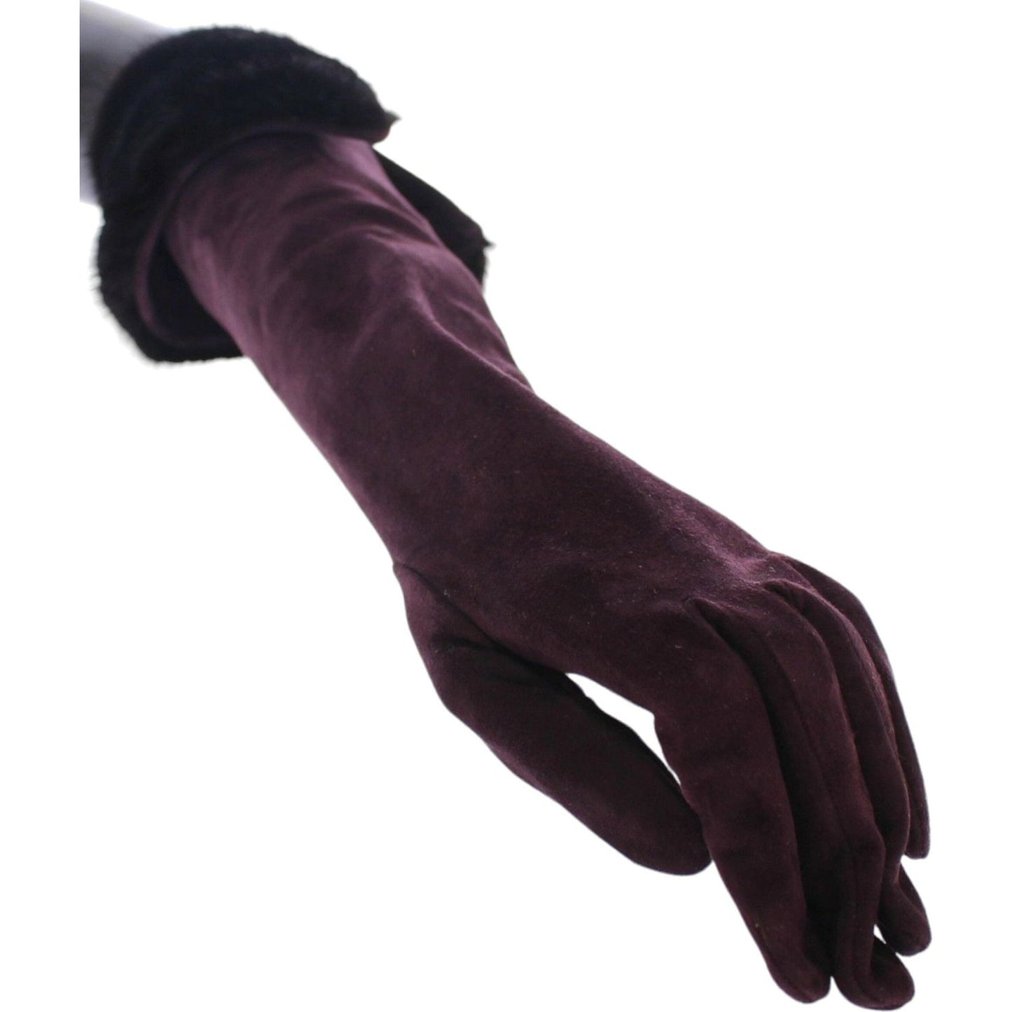 Dolce & Gabbana Purple Mink Fur Goatskin Suede Leather Gloves Dolce & Gabbana