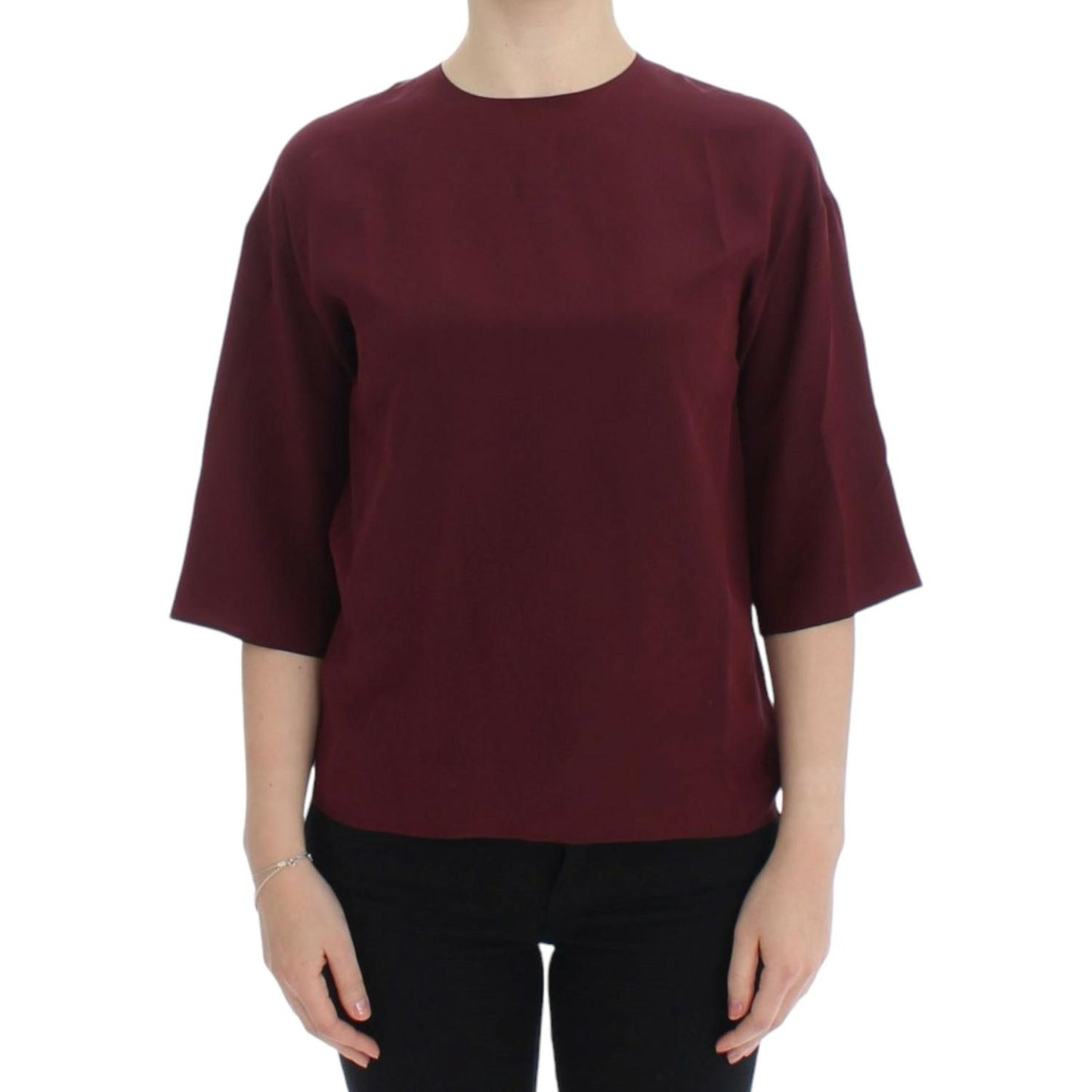 Dolce & Gabbana Red 3/4 sleeve silk blouse Dolce & Gabbana