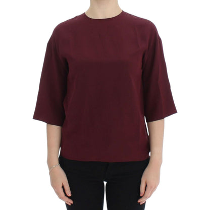 Dolce & Gabbana Red 3/4 sleeve silk blouse Dolce & Gabbana